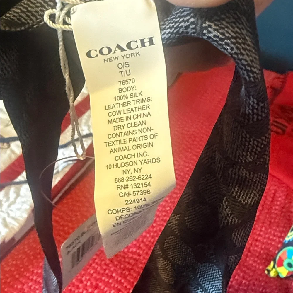 Coach Navy Patterned Tie with Green Dinosaur - Picture 2 of 3